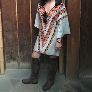 Bohrmian Orange Rhombus Knitwear Dress Free People